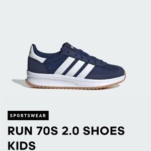Adidas Run 70s 2.0 Kids Navy & White Sneakers